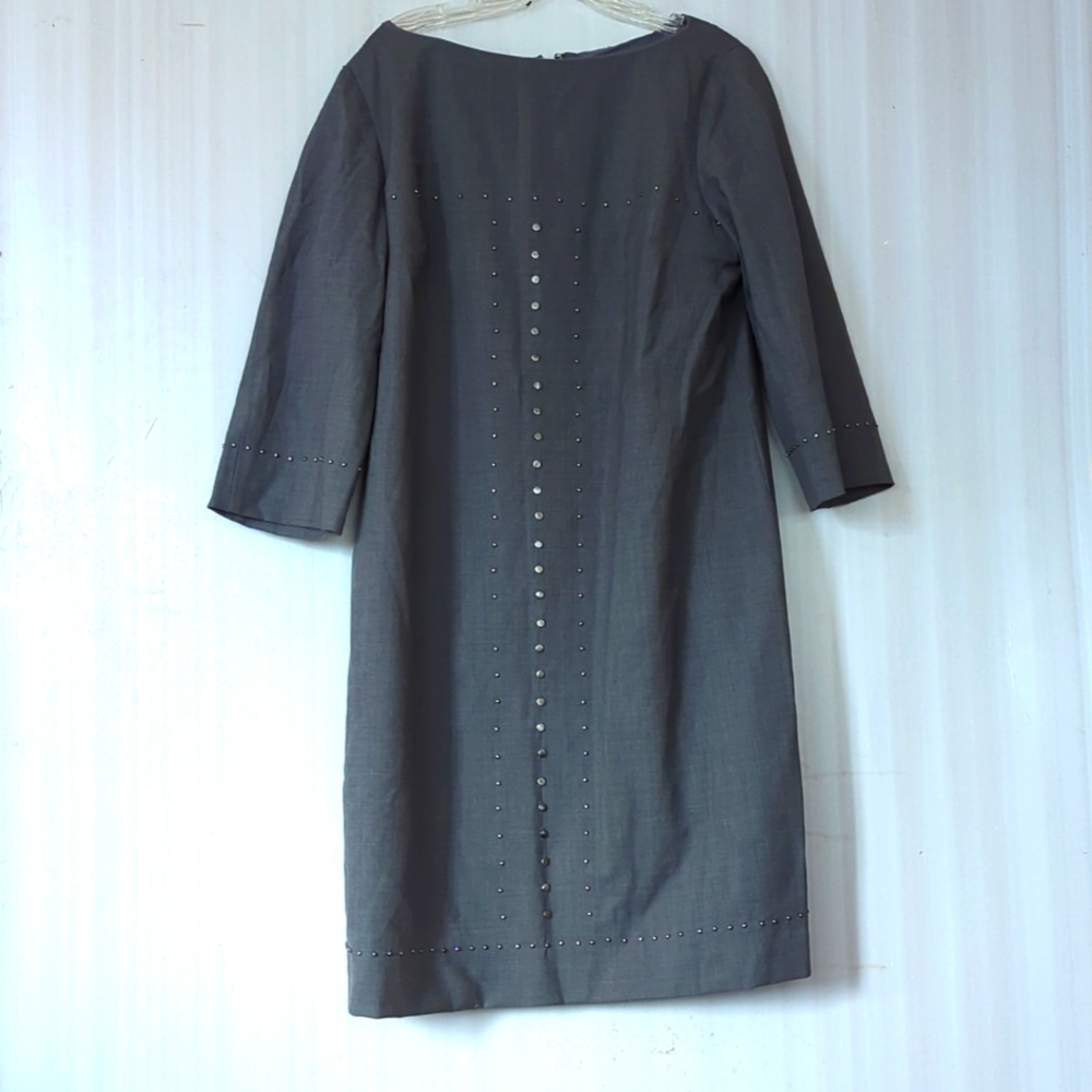 Sz 16 Dress Gray w Studs Anne Klein